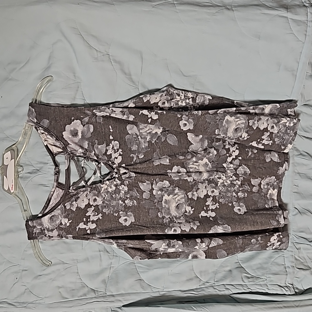 Maurices floral lace up neck swing tank